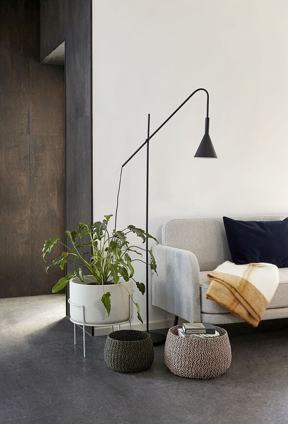 Hübsch Lampadaire, argenté, en métal