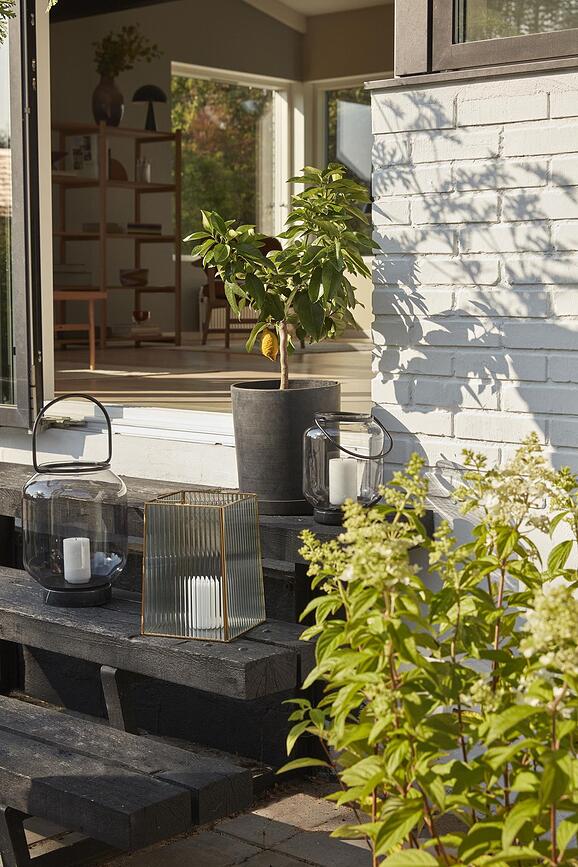 Hübsch Lanternes, en verre, Lot de 2