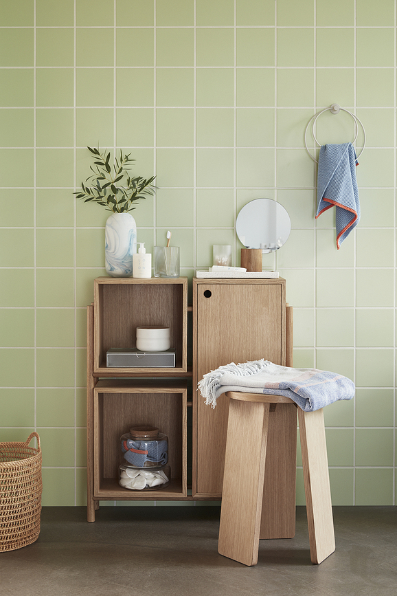 Hübsch 701101 Odeja z resicami, belo-modra