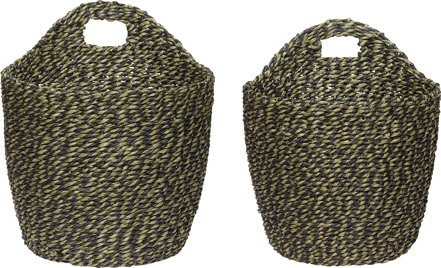 Hübsch Paniers tressés, en papier, Lot de 2