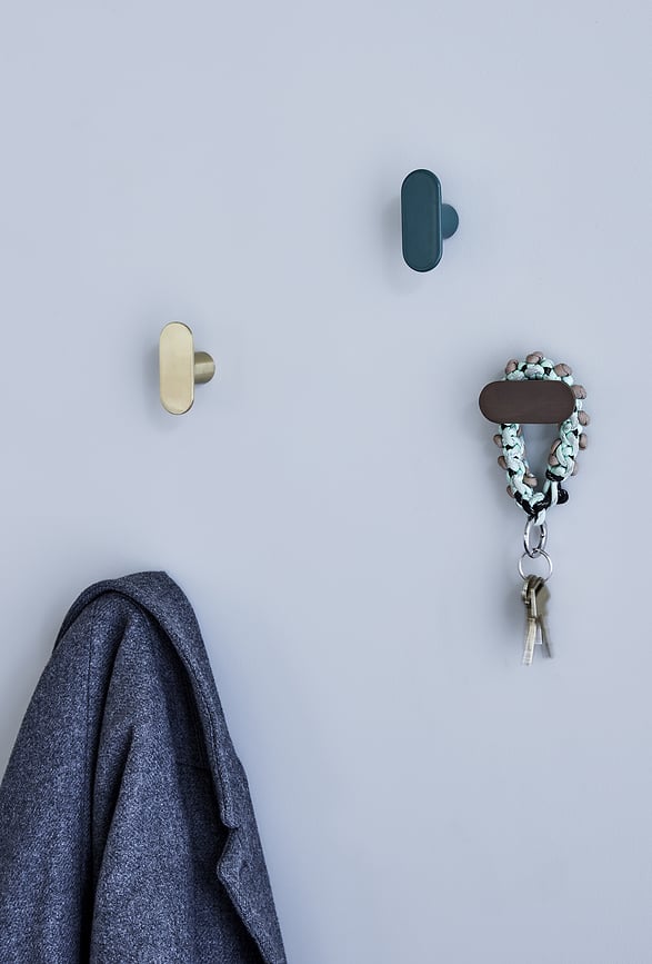 Hübsch Patère simple, dorée, métallique