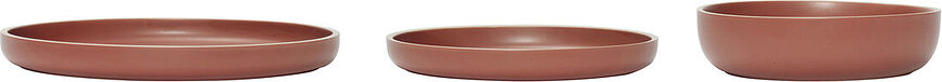 Hübsch Πιάτα, κόκκινα, κεραμικά, 3 τμχ