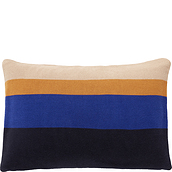 Hübsch Pillow 40 x 60 cm blue, black and yellow striped