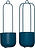 Hübsch Pots de Fleurs Suspendus, en métal, pétrole, Lot de 2