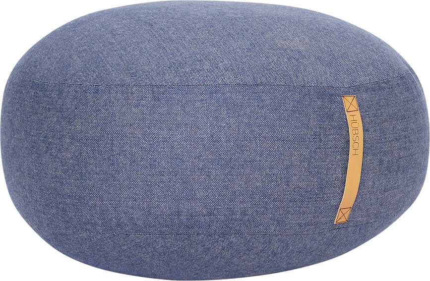 Hübsch Pouf 70 cm blau abgeflacht