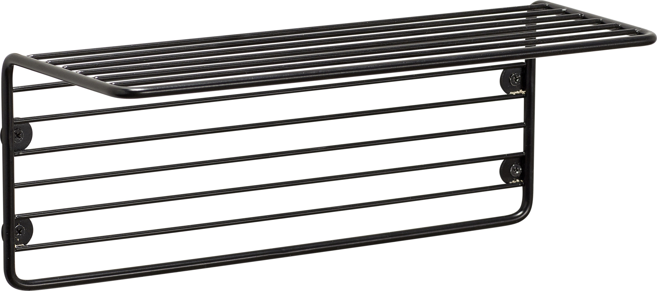 Hübsch Regal schwarz aus Metall aus Stäben