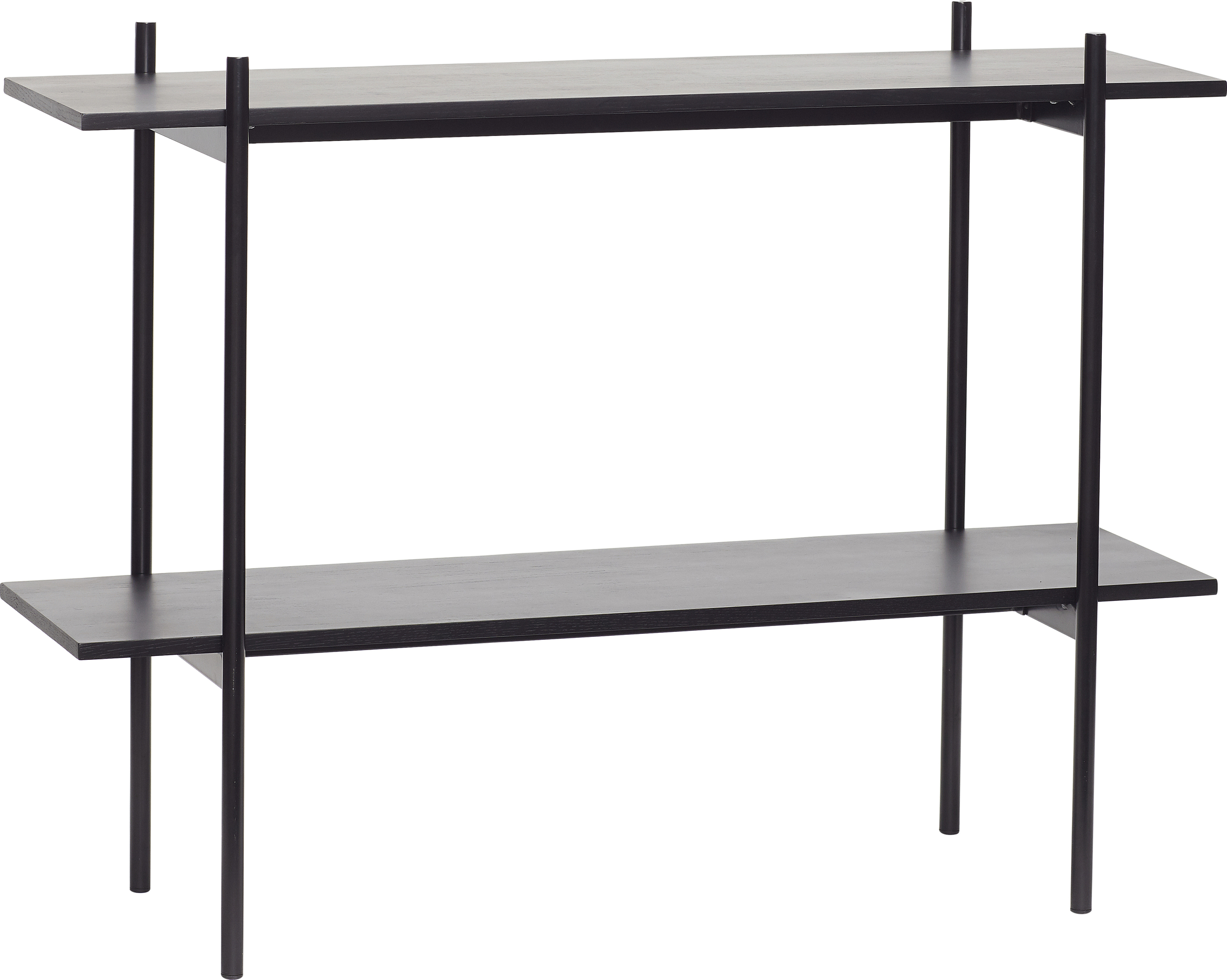 Regale und modulare Systeme Hübsch Regal Schwarz Metall-Holz Mit 2 Ablagen