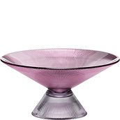 Hübsch Schüssel rosa-grau aus Glas mit Fuß