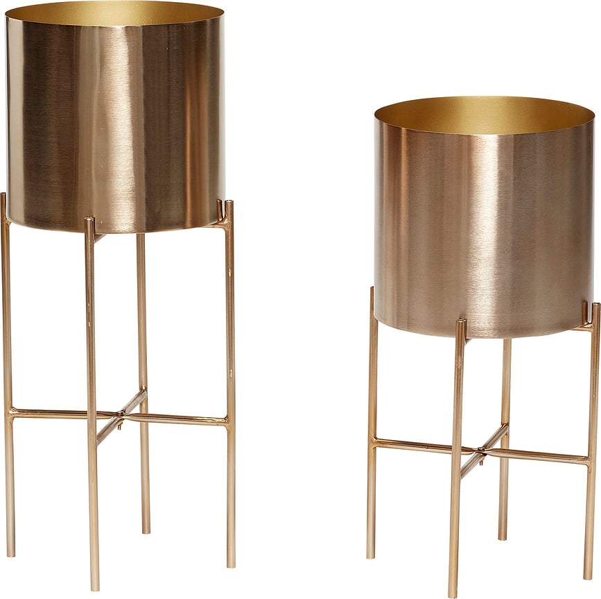 Hübsch Σταντ για Φυτά στρογγυλά, χρυσά, 2 τμχ