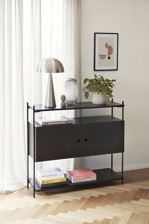 Hübsch Lampa stolna 33 cm srebrna metalna