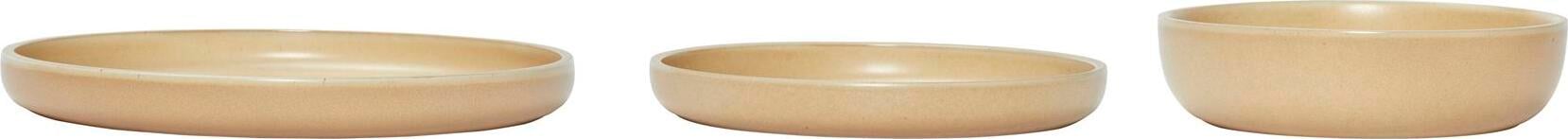 Hübsch Teller beige aus Keramik 3 St.