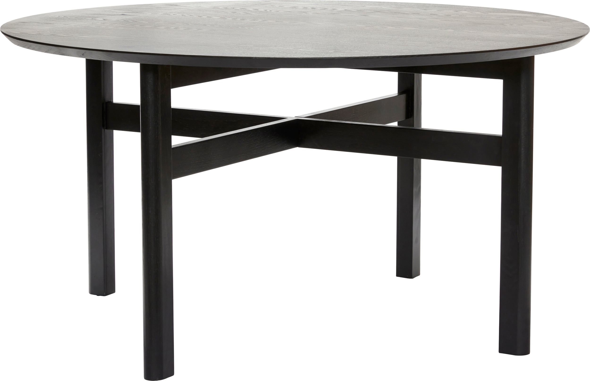 Hübsch Tisch 140 cm rund schwarz aus Eichenholz