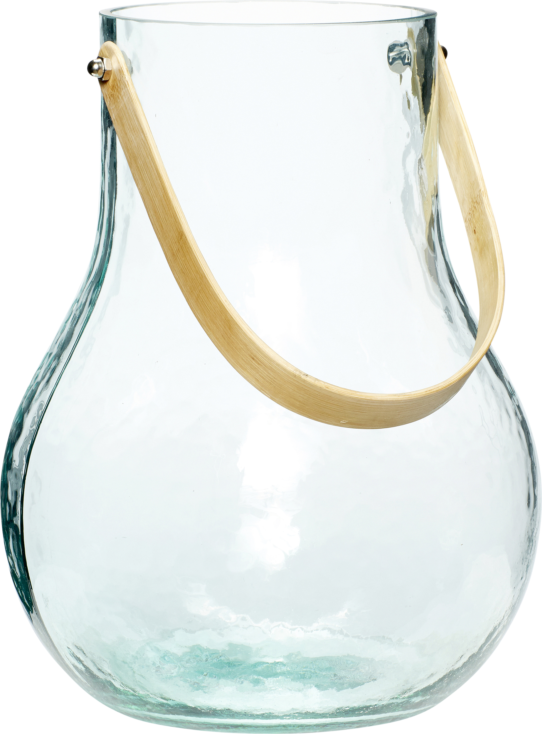Hübsch Vase grün aus Glas mit Griff