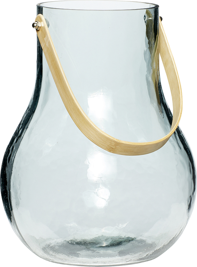 Hübsch vase med håndtag, blå glas