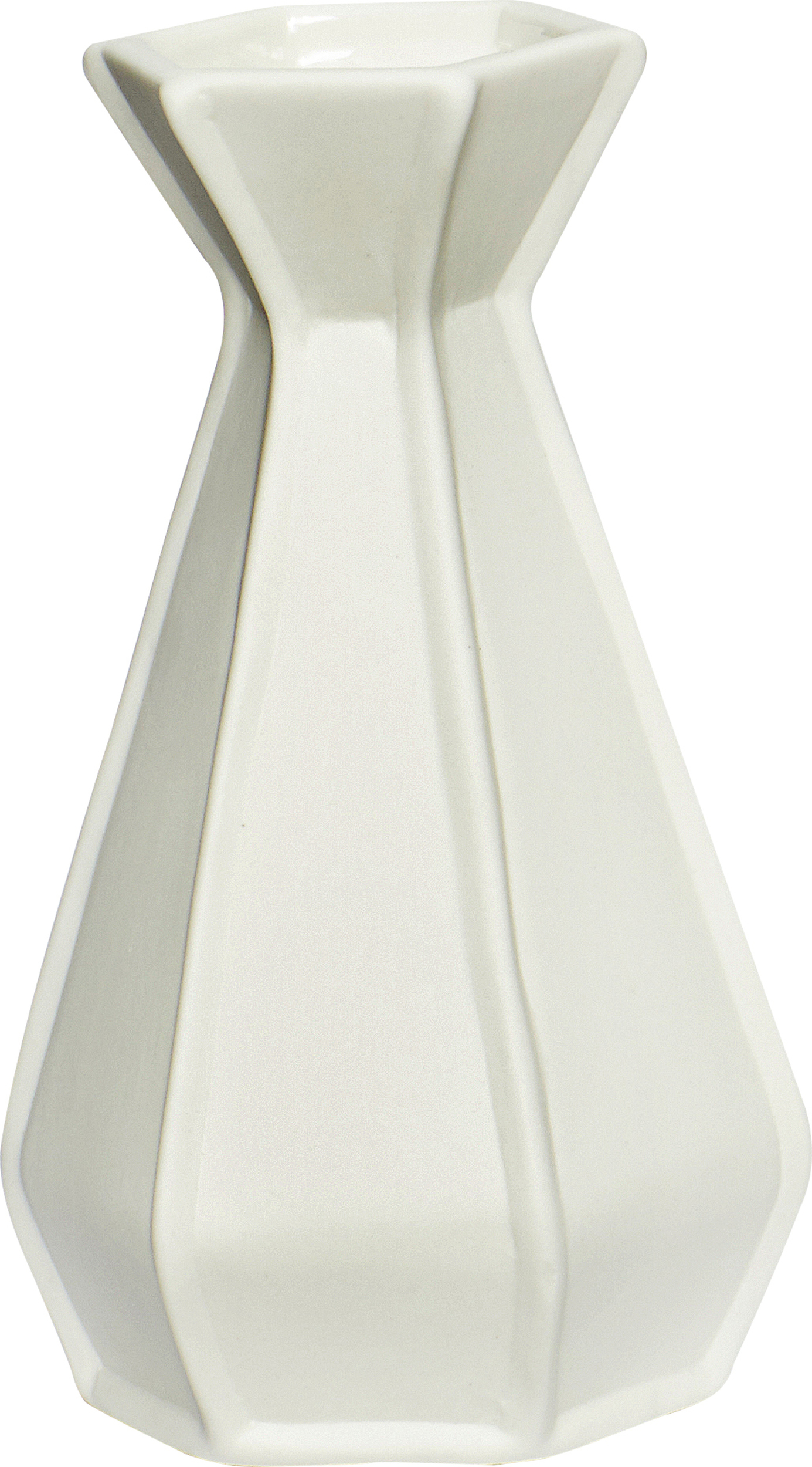 Hübsch Vase milchig gerillt