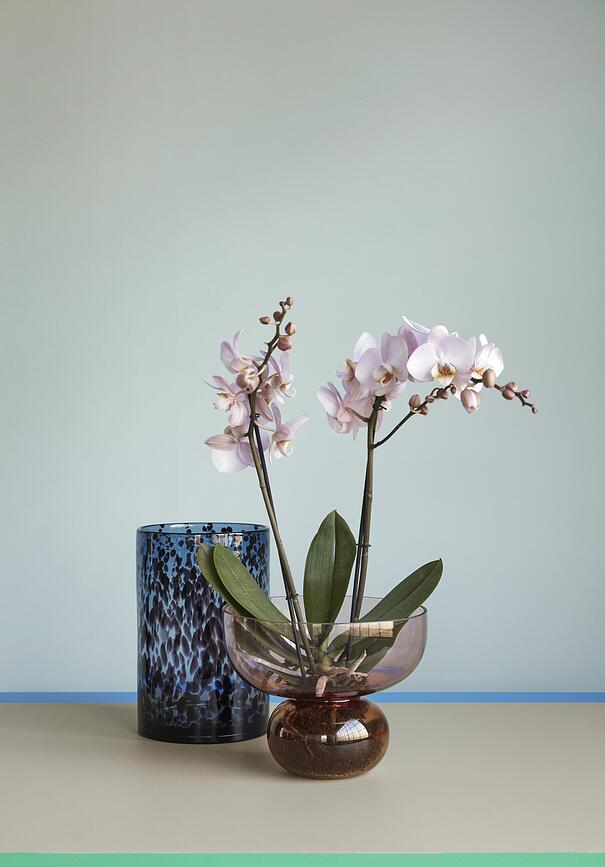 Hübsch Vase, rose-orangé, en verre