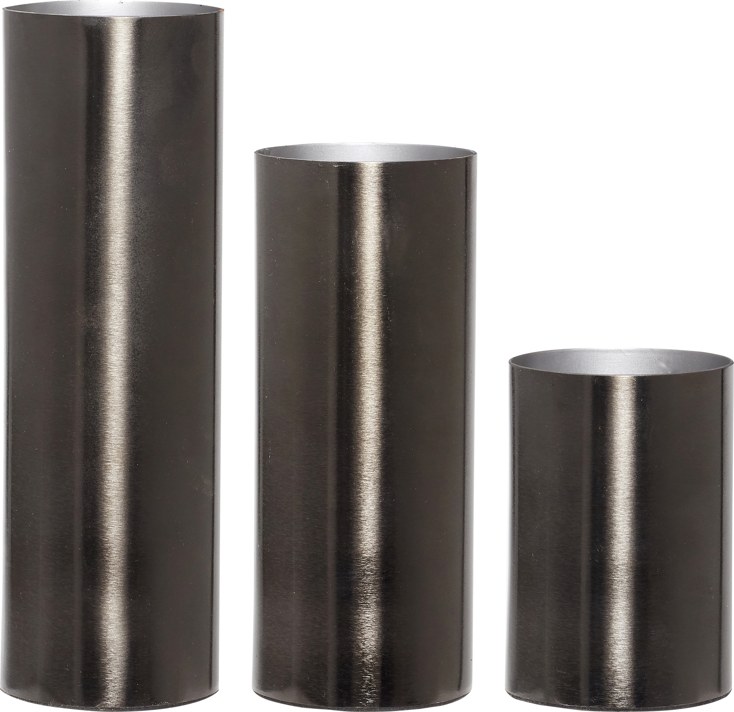 Hübsch Vase Tube grau 3 St.