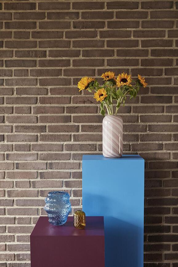 Hübsch Vases en verre, oranges, Lot de 3