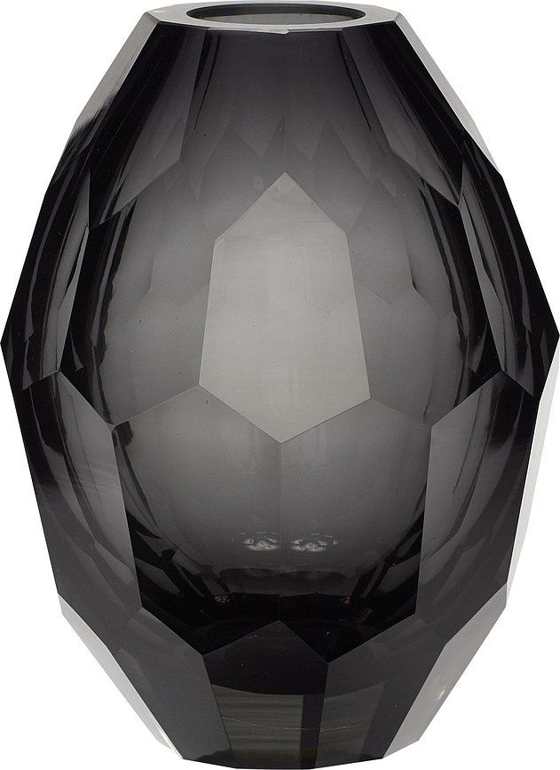 Jarrón facetado Hübsch, gris