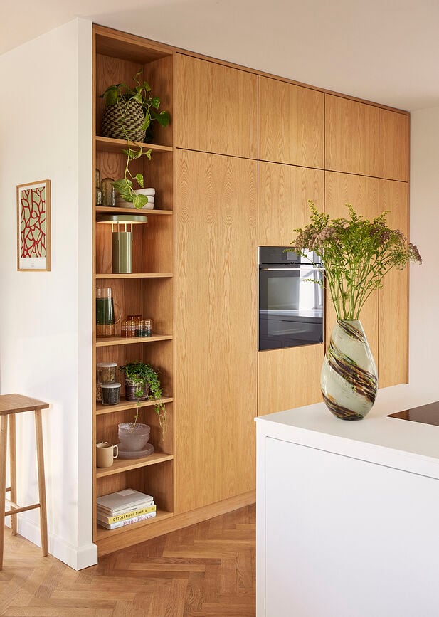 Jarrón Grove, 33 cm, marrón y verde