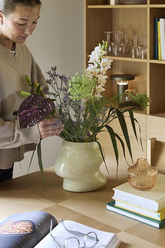 Jarrón Lote 20 cm, color arena