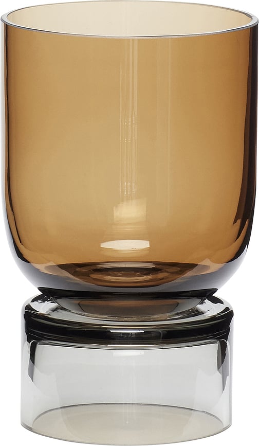 Jarrón tipo copa Hübsch, 18 cm, ámbar