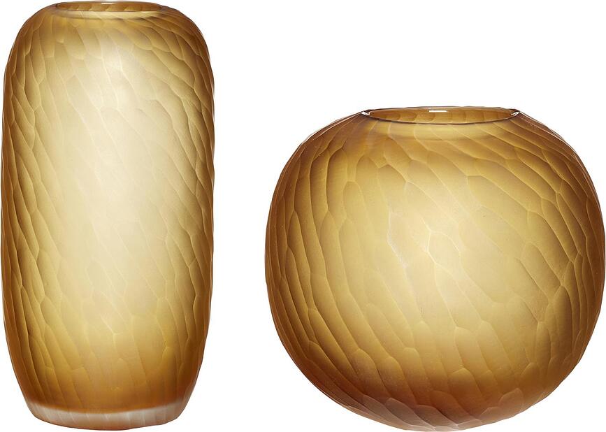 Jarrones Hübsch de cristal, grandes, naranja, Pack de 2