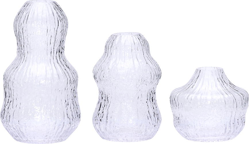 Jarrones transparentes Fuyu, Pack de 3 unidades