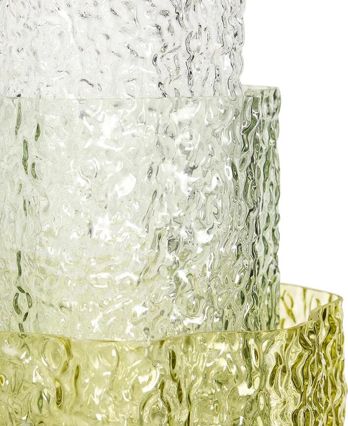 Jarrones transparentes Triple, verdes, 3 unidades