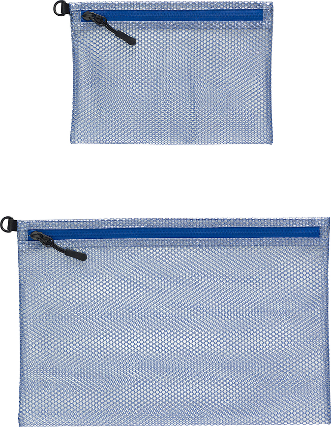 Kosmetikpung Hübsch blå polyester, polyester 2 stk.
