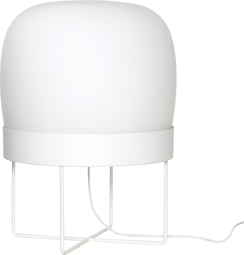 Lampa podłogowa Hübsch biała okrągła podstawa