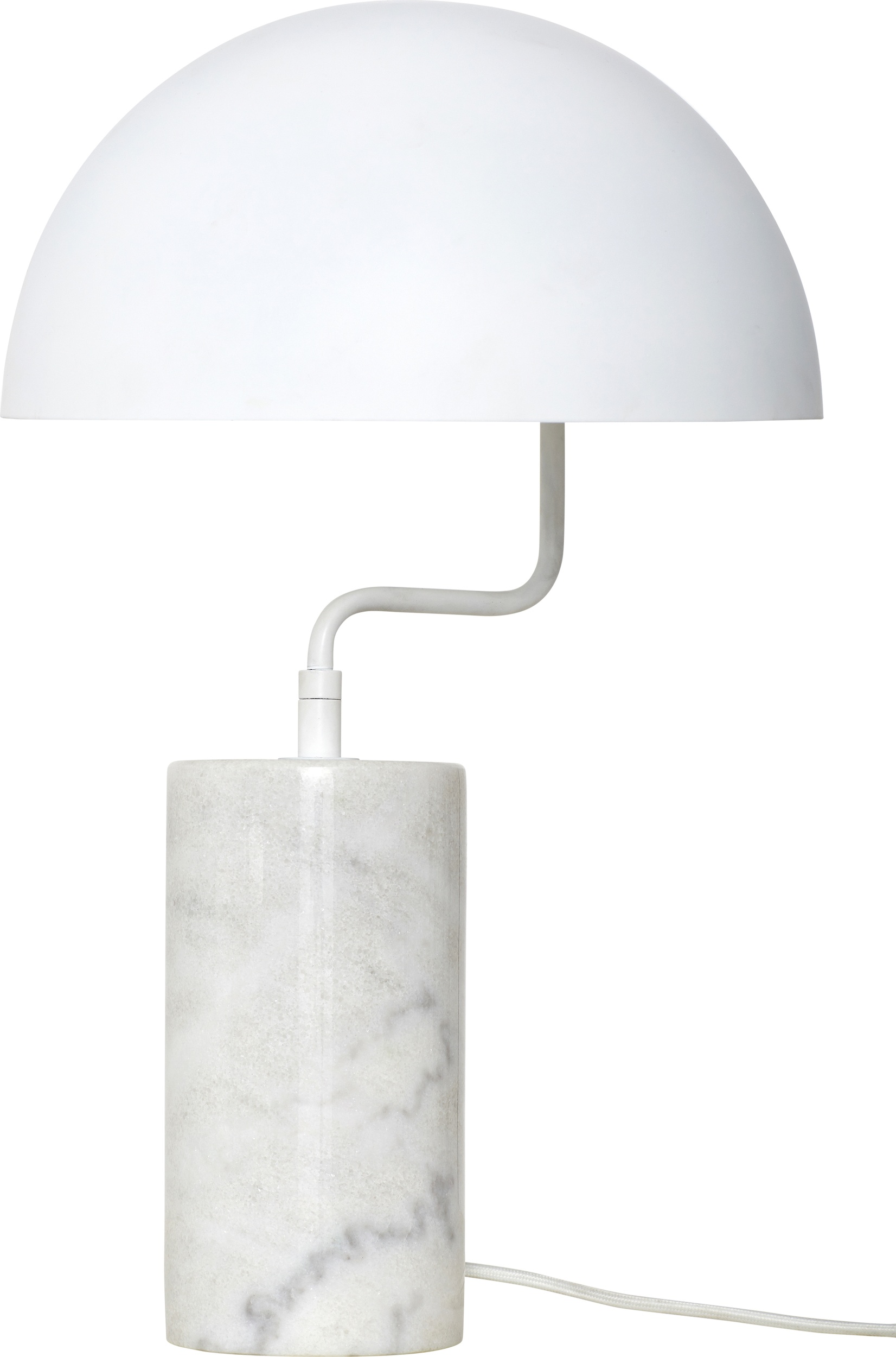 Lampa stołowa Hübsch biała marmurowa podstawa