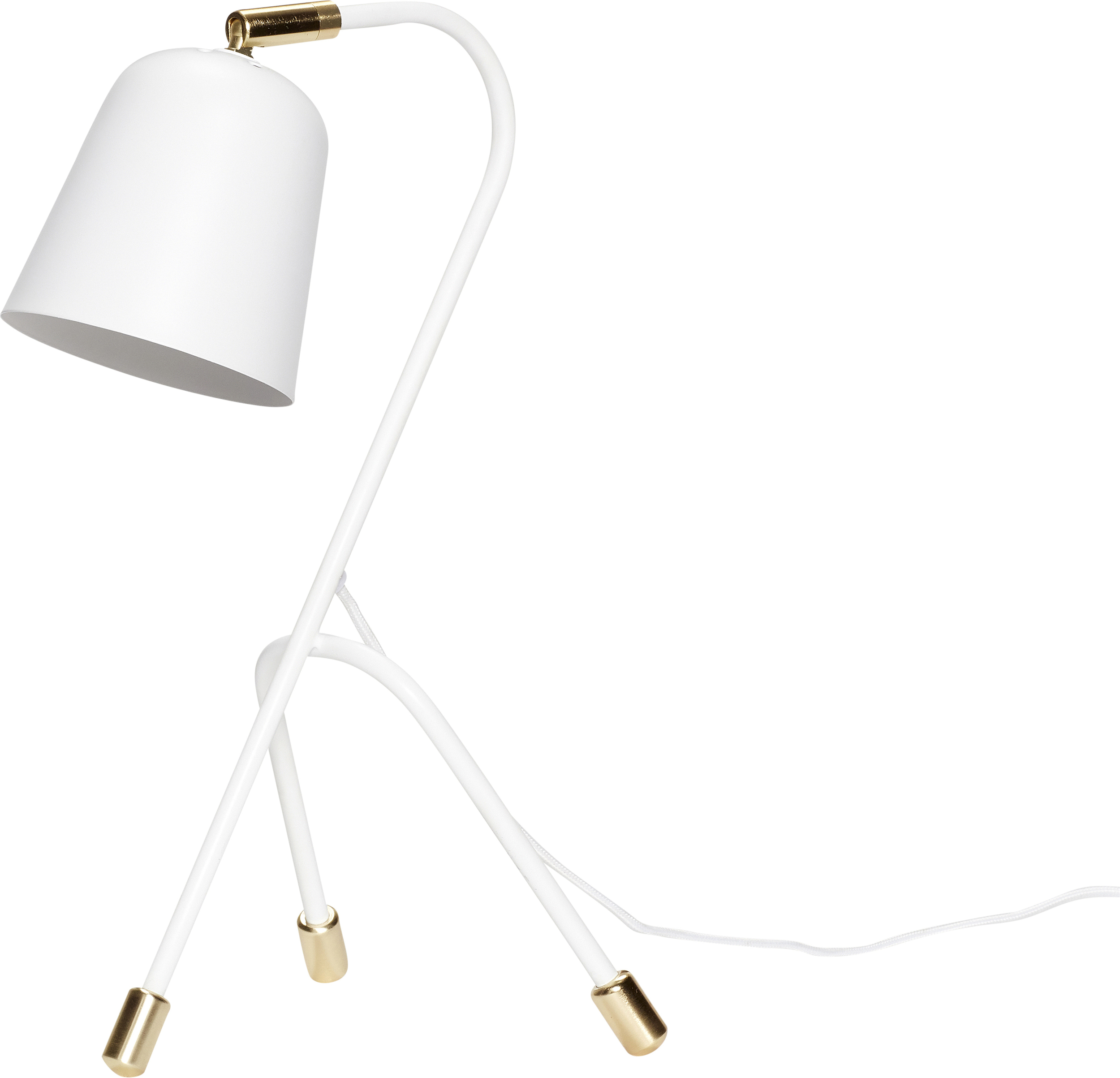Lampa stołowa Hübsch biała na trzech nogach