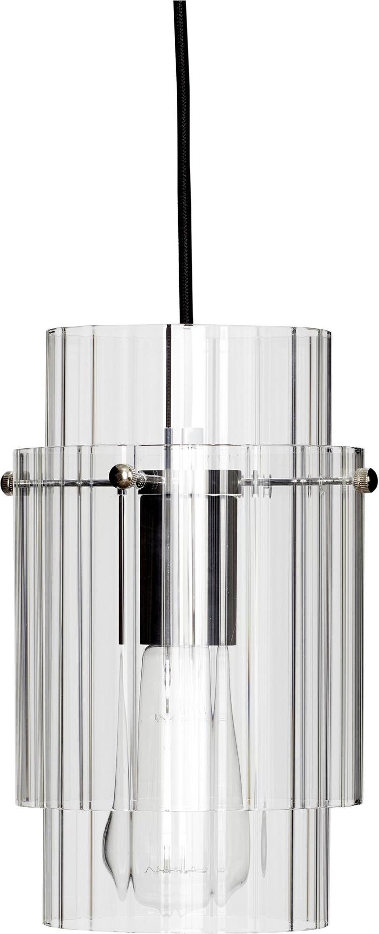 Lampa wisząca Hübsch 25 cm szklana ze srebrnym mocowaniem