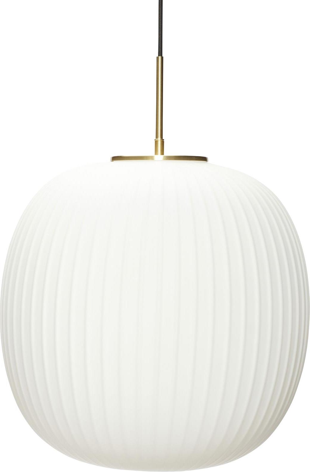 Lampa wisząca Hübsch okrągła 42 cm szklana z mosiężnym mocowaniem