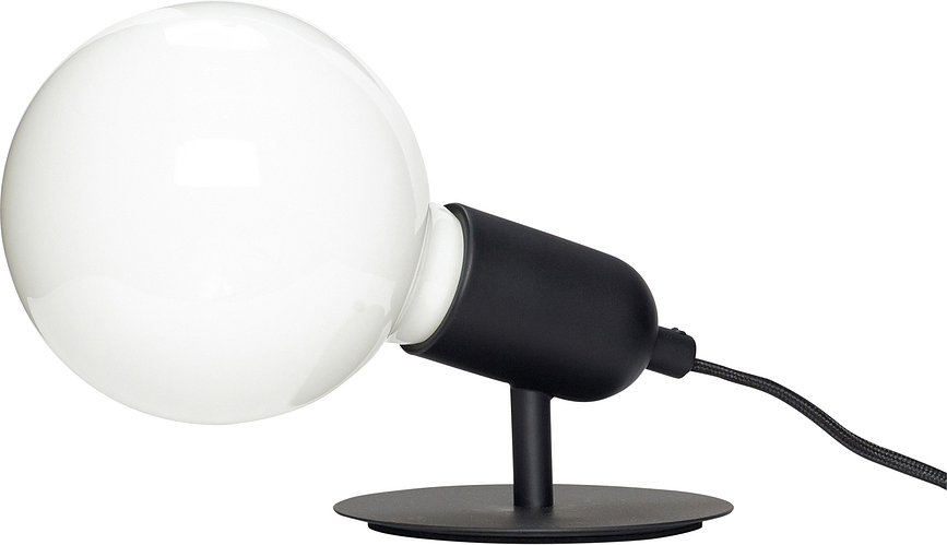 Lampada da scrivania Hübsch nera lampadina tonda
