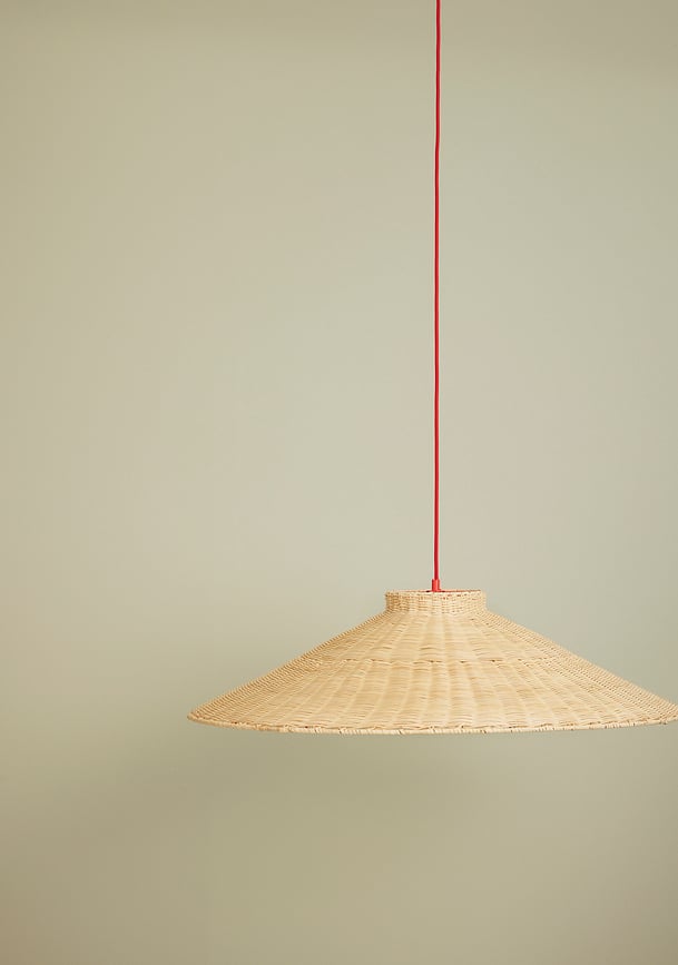 Lámpara Colgante de ratán Chand, 21 x 80 cm