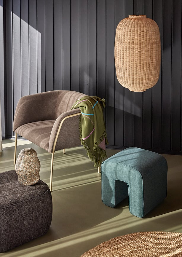 Lámpara Colgante de ratán Chand, ovalada, 45 x 75 cm