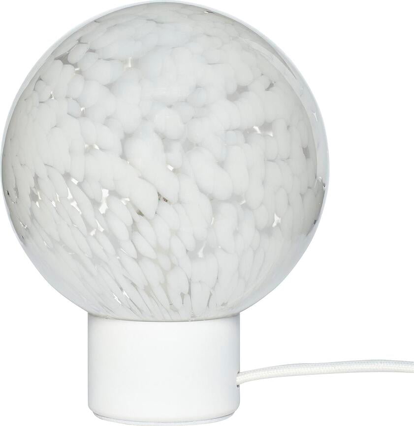 Lámpara de Mesa de cristal Hübsch, forma esférica, blanca