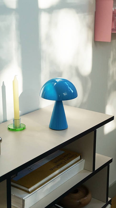 Lámpara de Mesa inalámbrica Mush, 20 cm, roja oscura