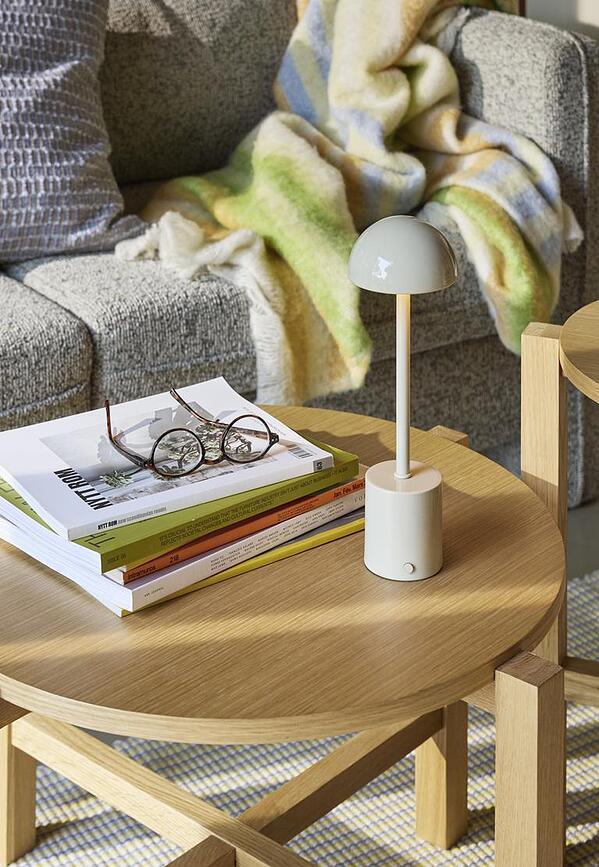 Lámpara de Mesa inalámbrica de latón cepillado Taten, 30 cm