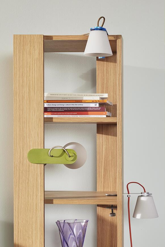 Lámpara de pared Lure, azul, con pinza de sujeción para escritorio