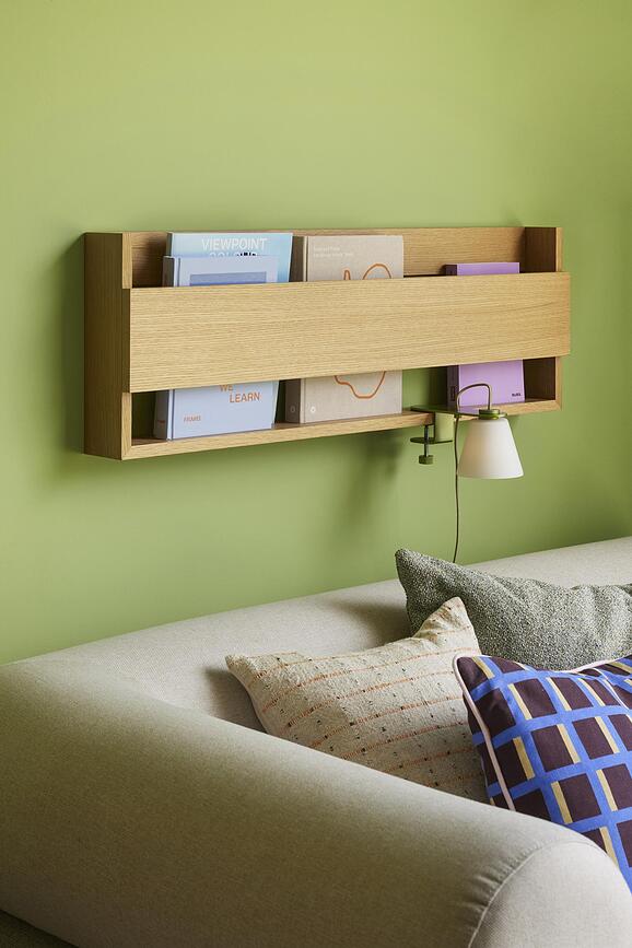 Lámpara de pared Lure, azul, con pinza de sujeción para escritorio