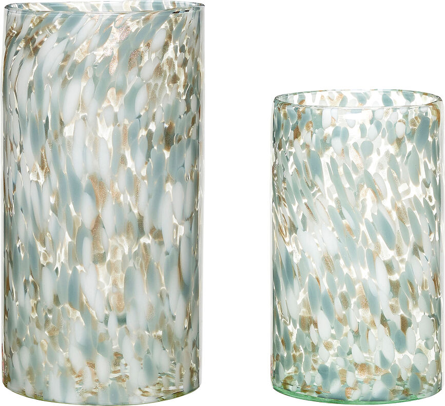 Libra Vases, vert-bleu, Lot de 2