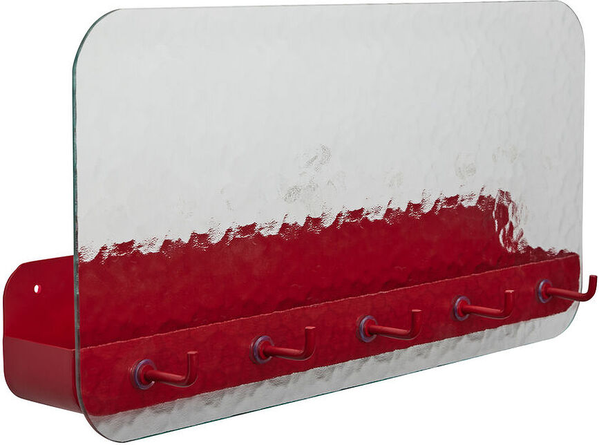 Listello appendiabiti con ripiano Shack 60 cm rosso