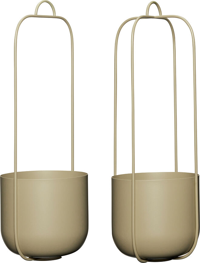 Maceteros colgantes de metal Hübsch, Pack de 2 unidades