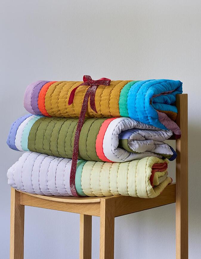 Manta de Pícnic Pavilon, 140 x 200 cm, coral y verde