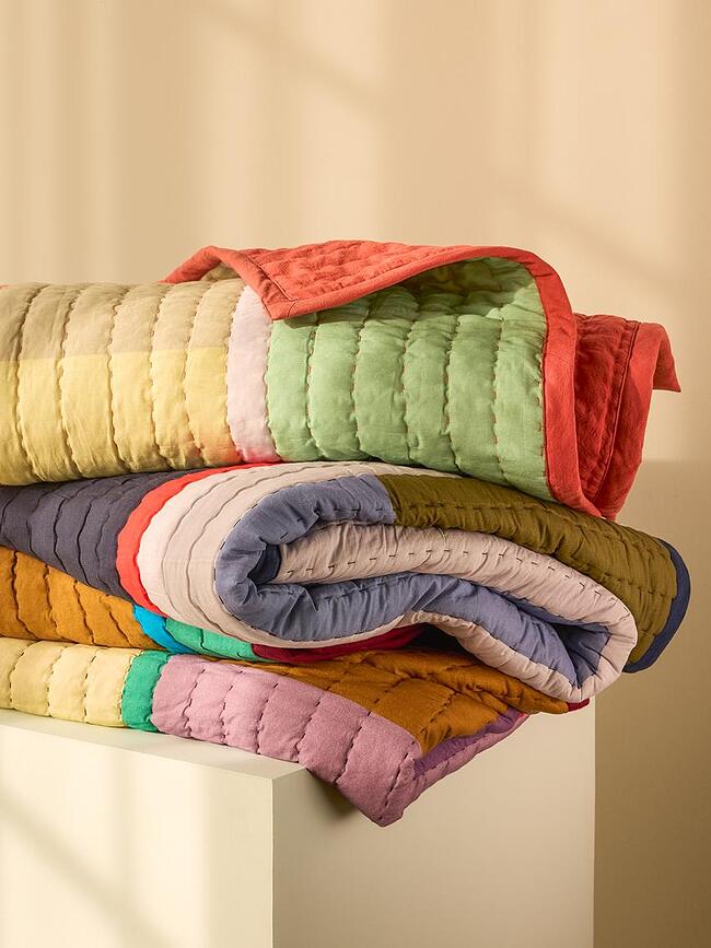 Manta de Pícnic Pavilon, 140 x 200 cm, coral y verde