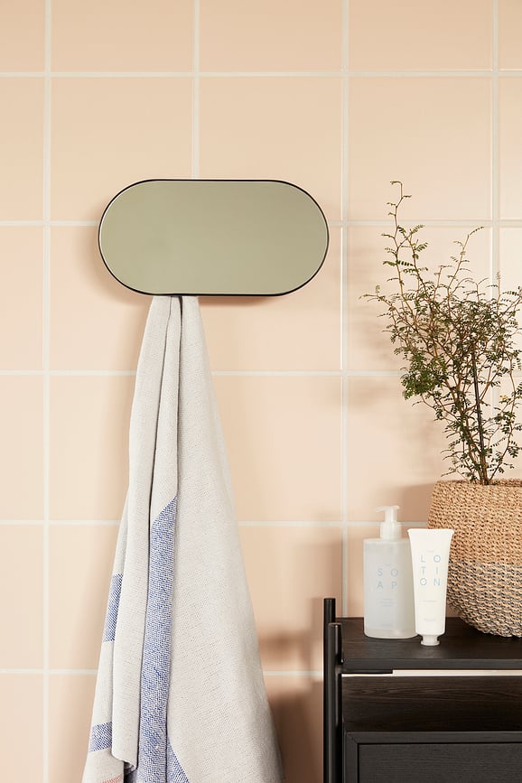 Manta con flecos Hübsch 701101, blanco y azul