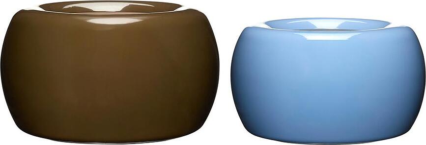 Maru Cache-Pots S, marron et bleus, Lot de 2